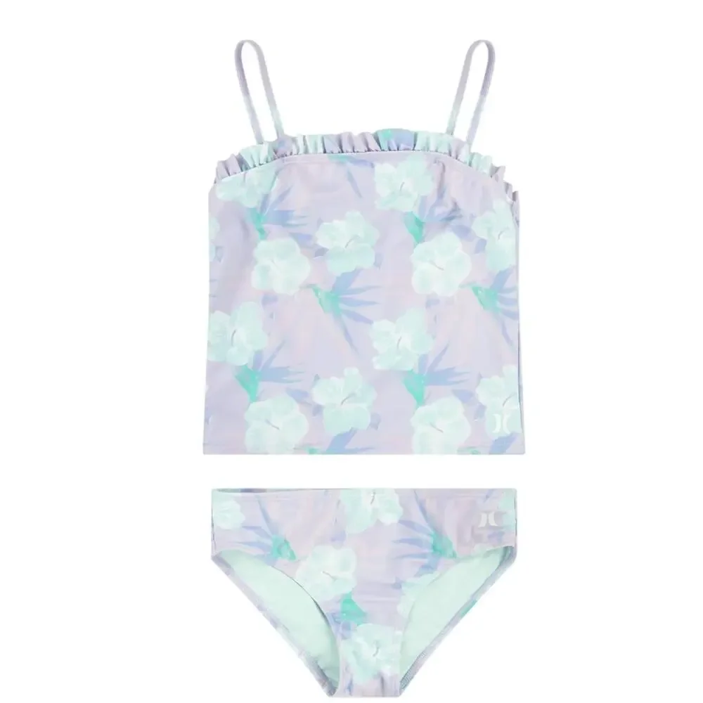 Hurley Girls Tankini 2-piece Swimsuit Light Orchid Size XL Floral Swimwear